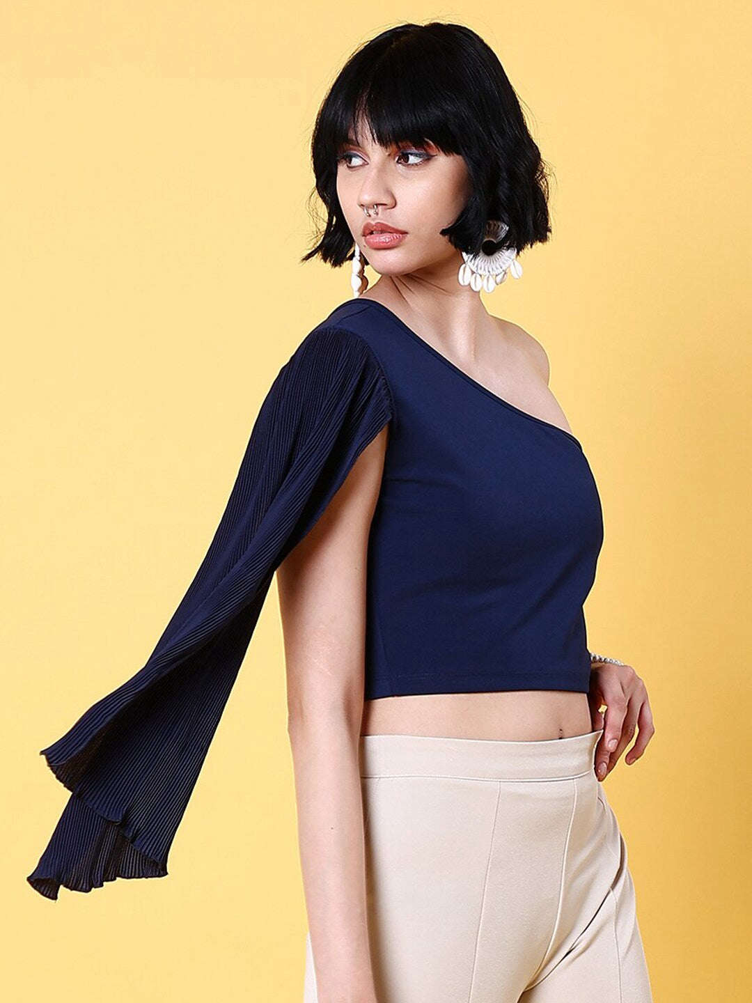 Shop Women Fitted One Shoulder Top Online.