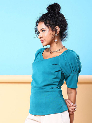 Shop Women Fitted Fitted Wrap Top Online.