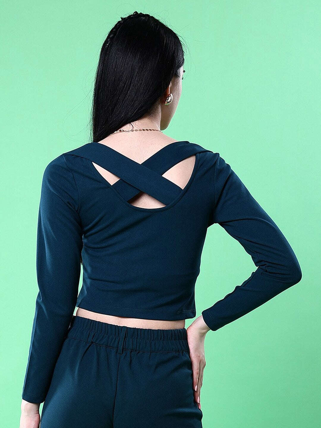 Shop Women Top With Cris Cross Back Online.