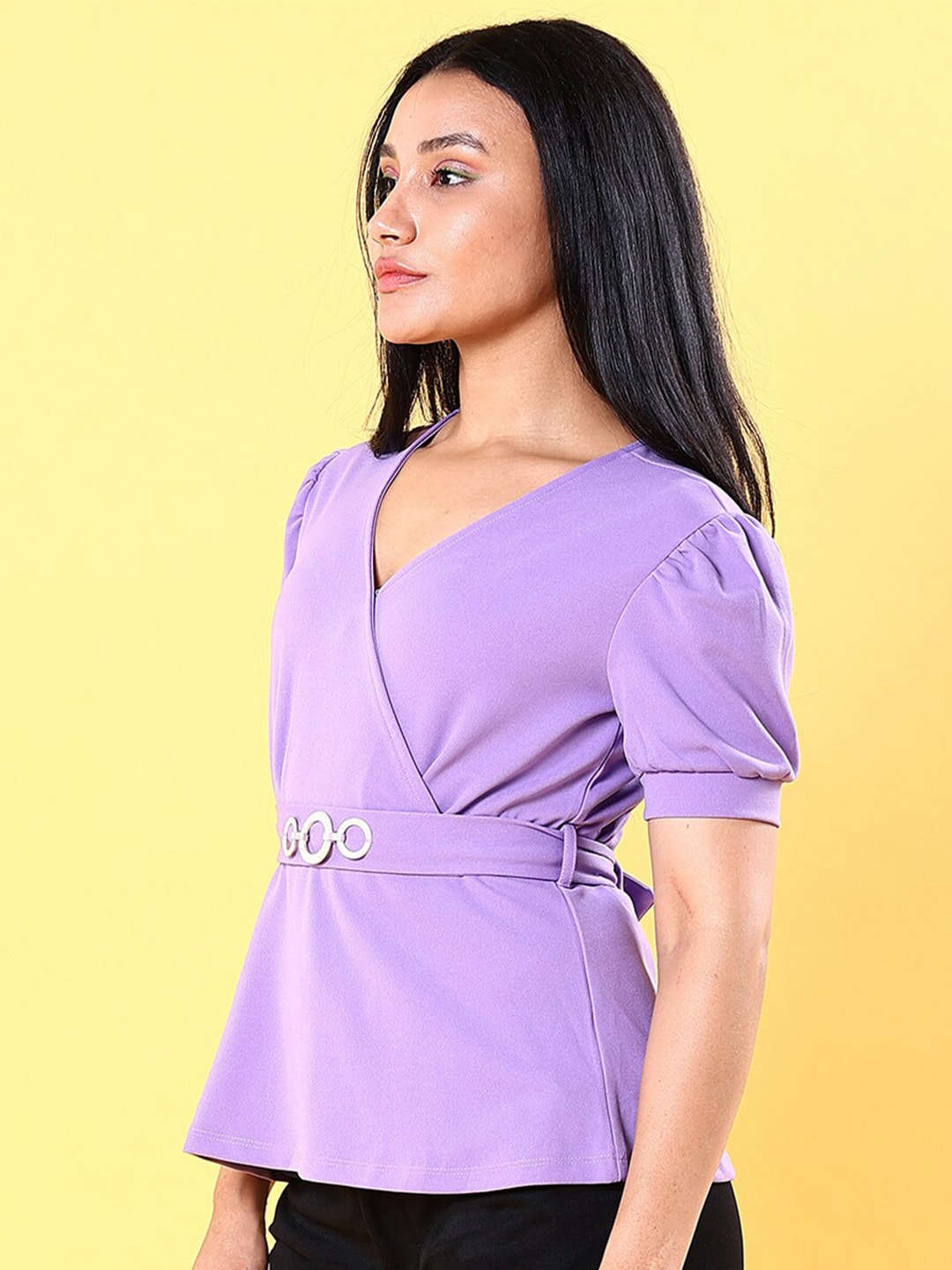 Shop Women V Neck Peplum Top Online.