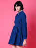 Shop Women Corduroy Elasticated V-Neck Dress Online.