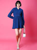 Shop Women Corduroy Elasticated V-Neck Dress Online.