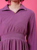 Shop Women Corduroy Elasticated V-Neck Dress Online.