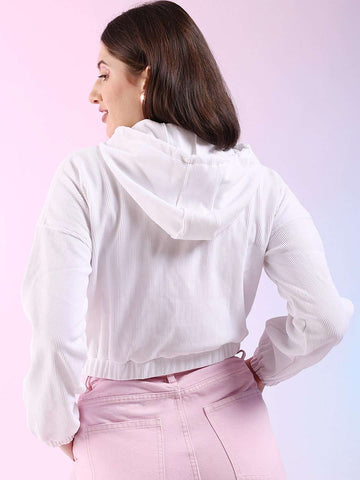 Shop Women Corduroy Hooded Jacket Online.
