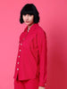 Shop Women Corduroy Cargo Pocket Oversized Shirt Online.