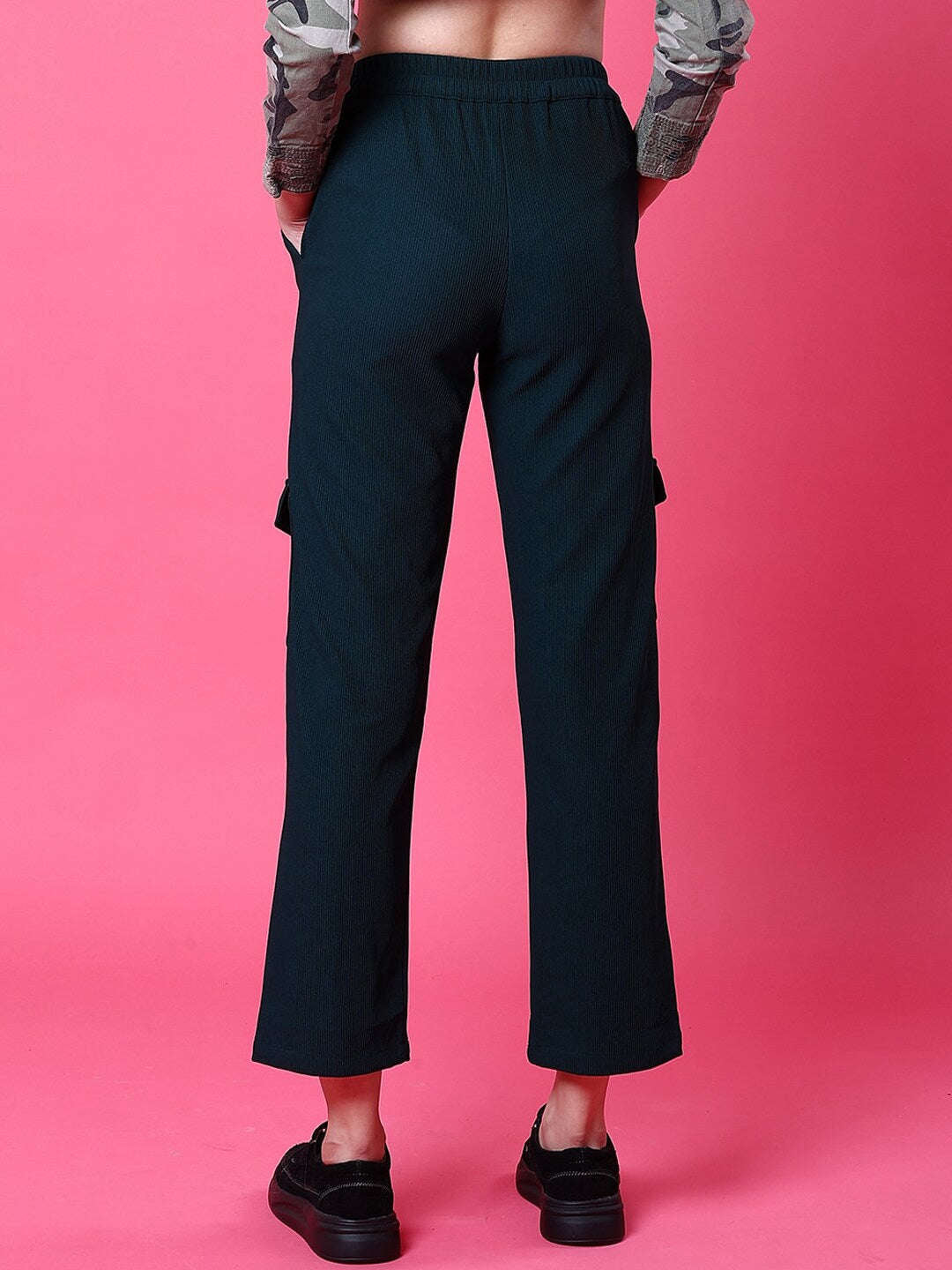 Shop Women Cargo Pocket Corduroy Flare Pant Online.