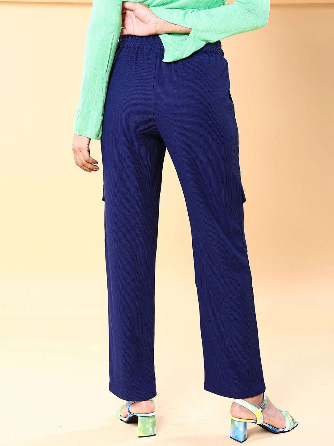 Shop Women Cargo Pocket Corduroy Flare Pant Online.