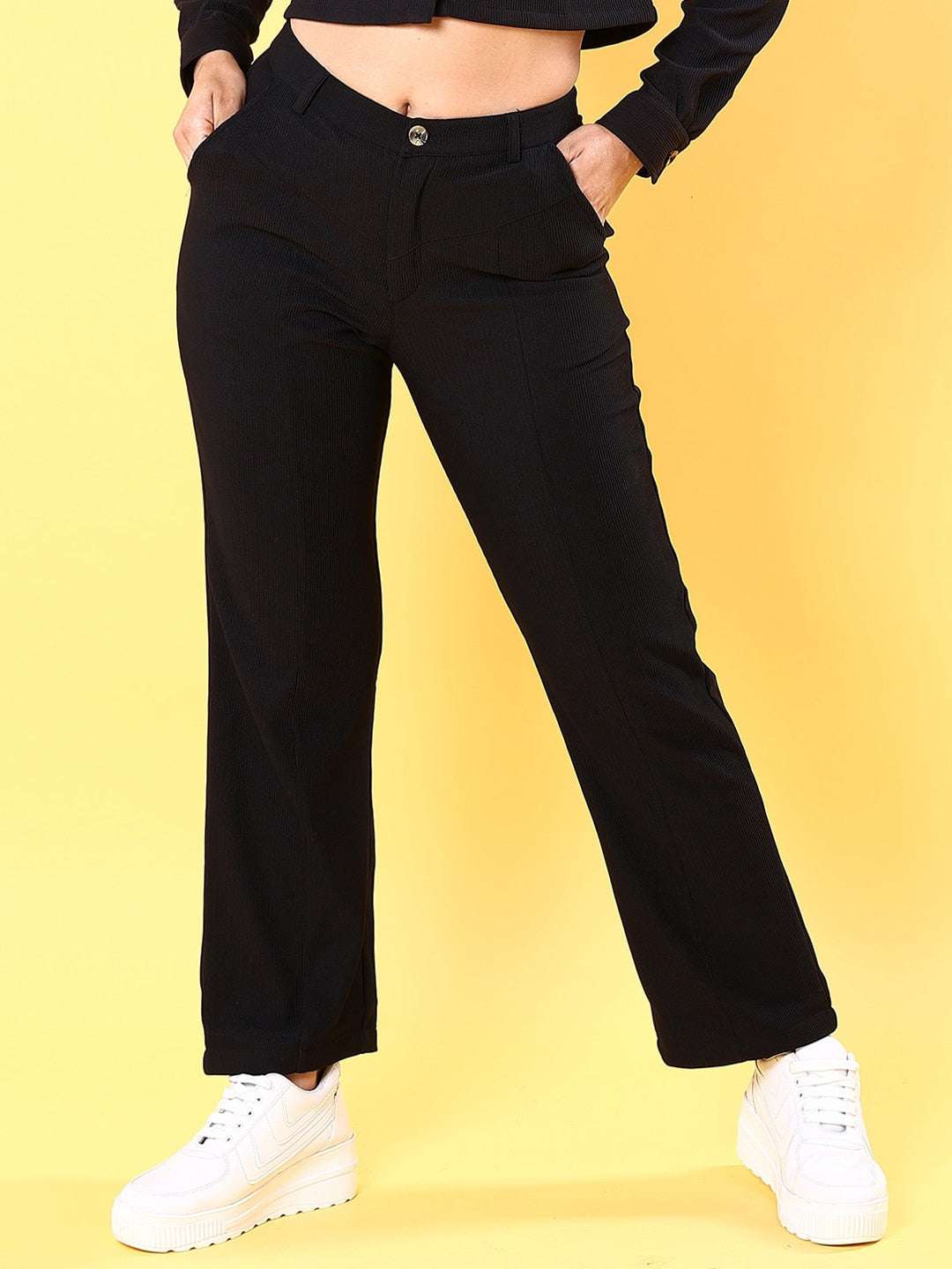 Shop Women Cut And Sew Tapered Corduroy Pant Online.