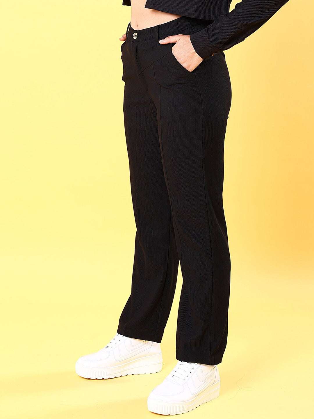 Shop Women Cut And Sew Tapered Corduroy Pant Online.