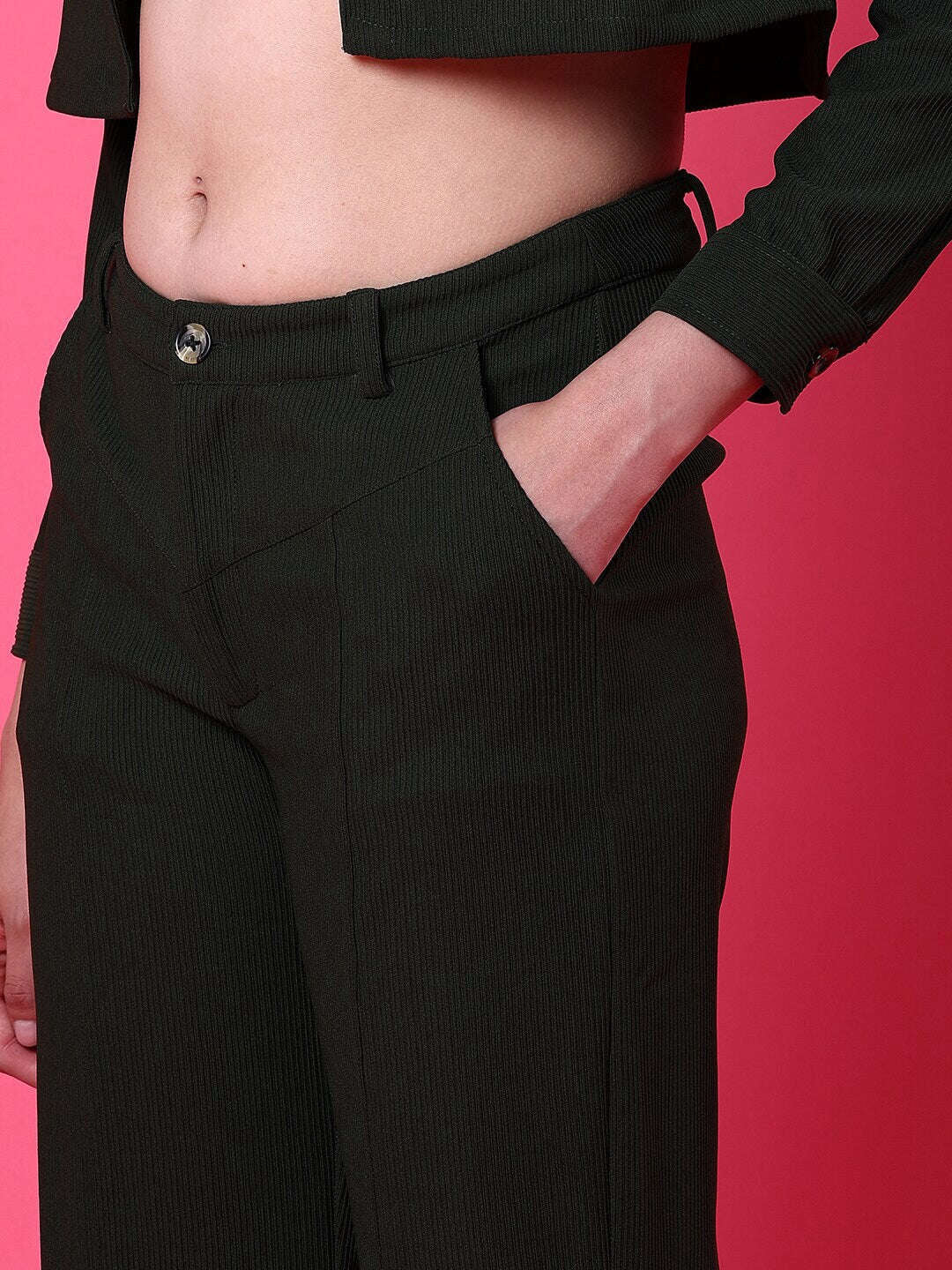 Shop Women Cut And Sew Tapered Corduroy Pant Online.