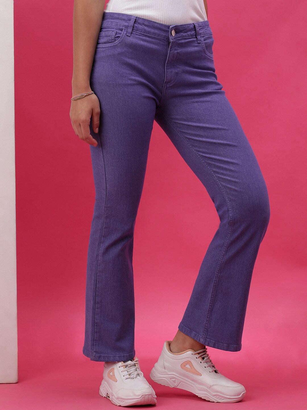 Shop Women Overdyed Bootcut Denim Jeans Online.