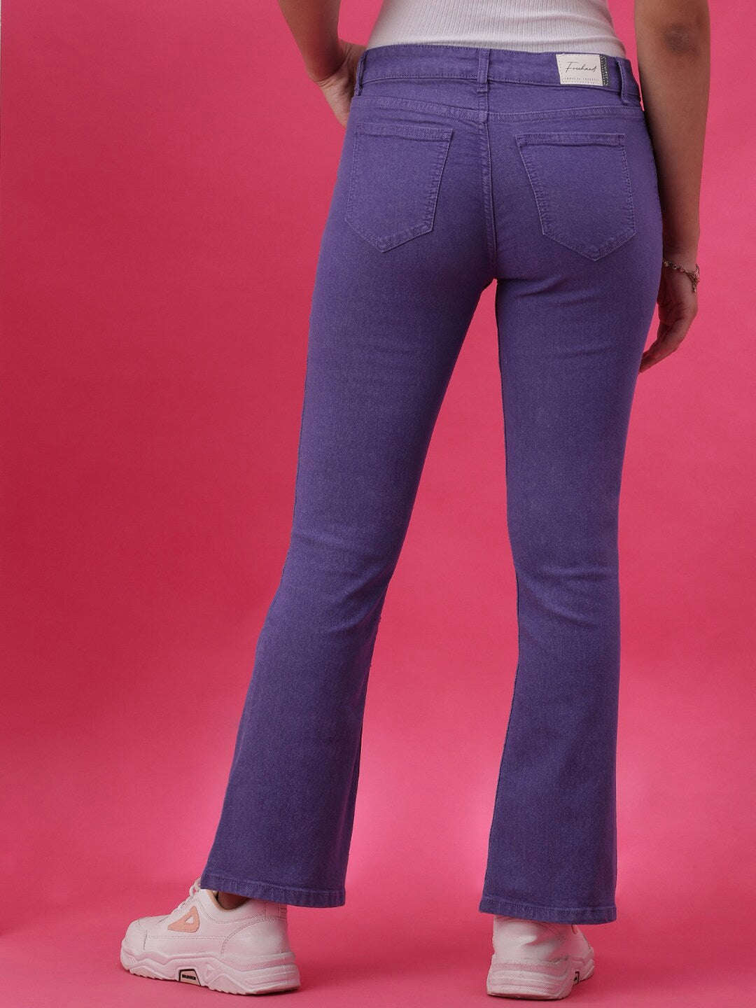 Shop Women Overdyed Bootcut Denim Jeans Online.