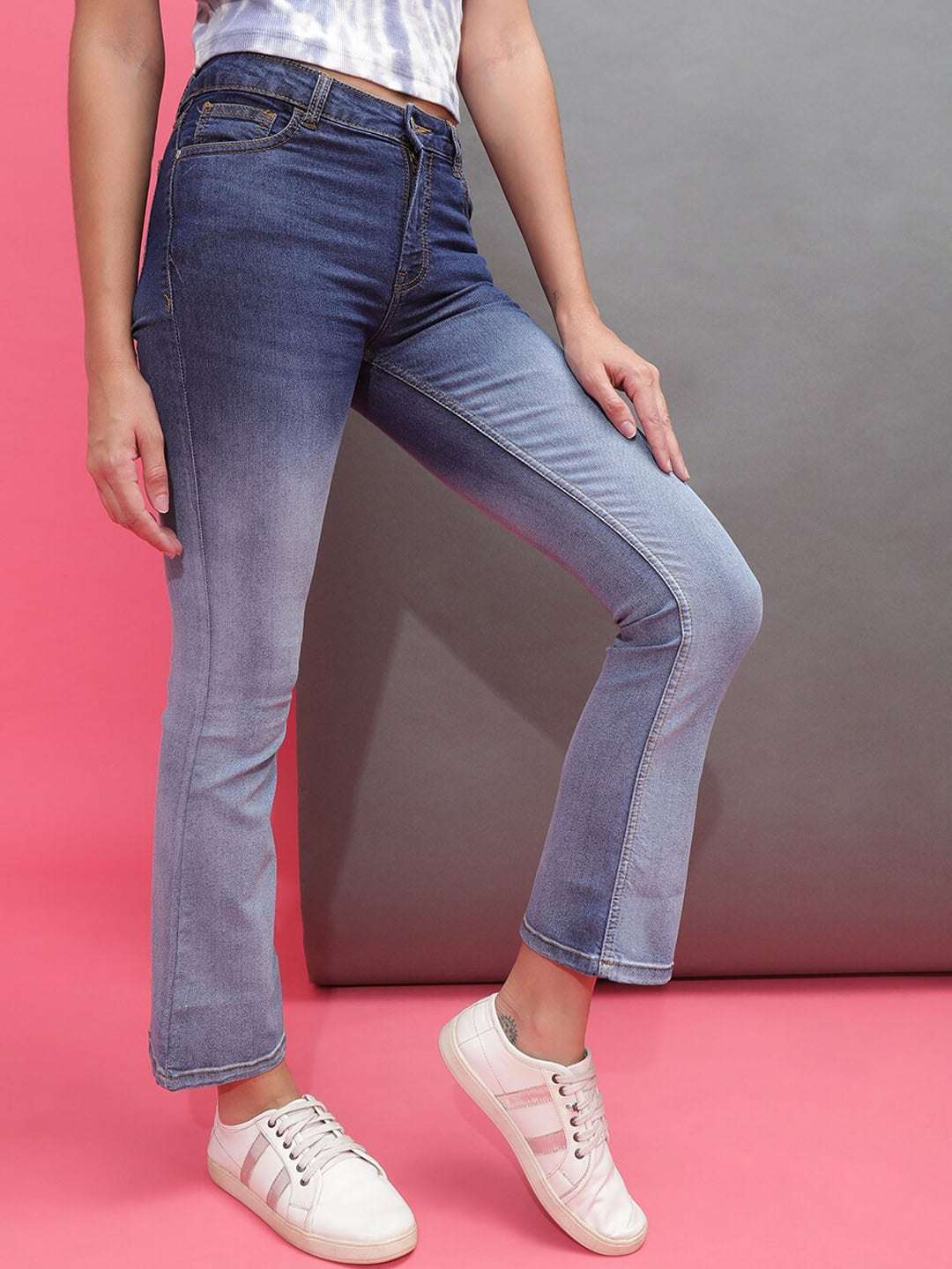 Shop Women Ombre Bootcut Denim Jeans Online.