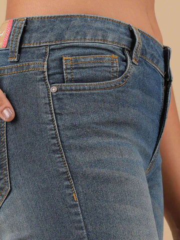 Shop Women Rag Wash Tinted Bootcut Denim Jeans Online.