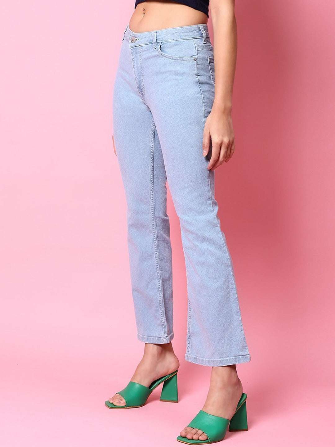 Shop Women Light Wash Bootcut Denim Jeans Online.