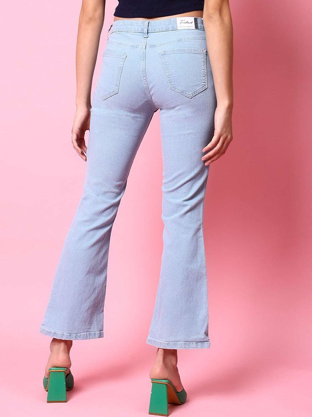 Shop Women Light Wash Bootcut Denim Jeans Online.