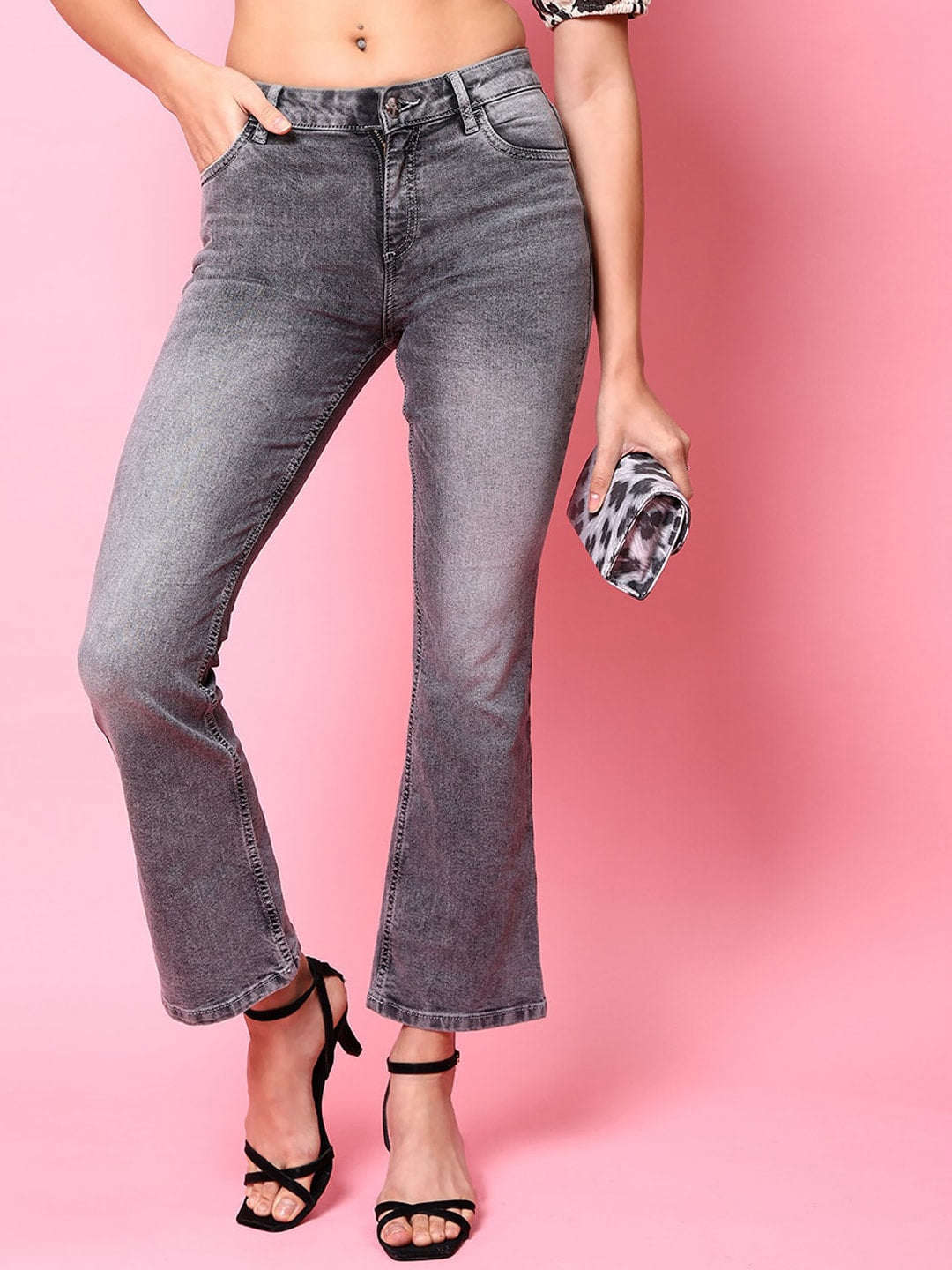 Shop Women Light Wash Bootcut Denim Jeans Online.