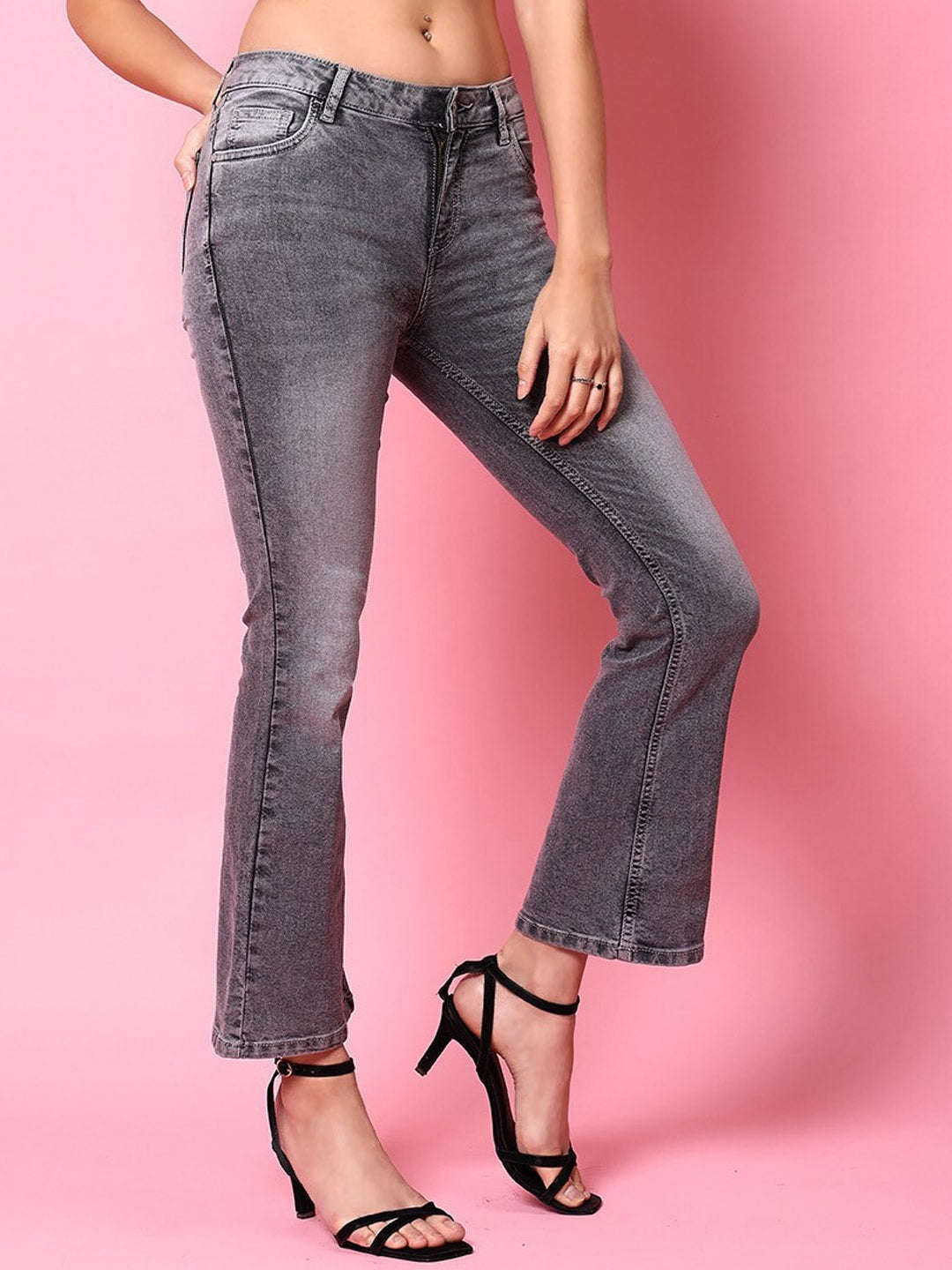 Shop Women Light Wash Bootcut Denim Jeans Online.