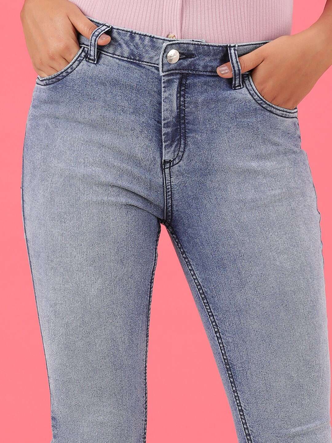 Shop Women Mid Wash Bootcut Denim Jeans Online.