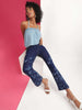 Shop Women Butterfly Printed Bootcut Denim Jeans Online.
