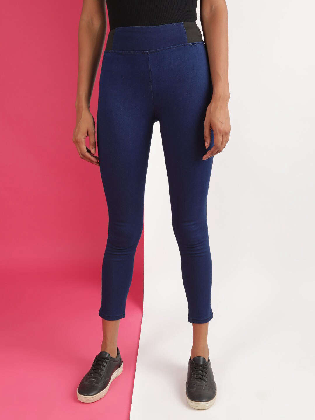 Shop Women Elasticated Denim Jegging Online.