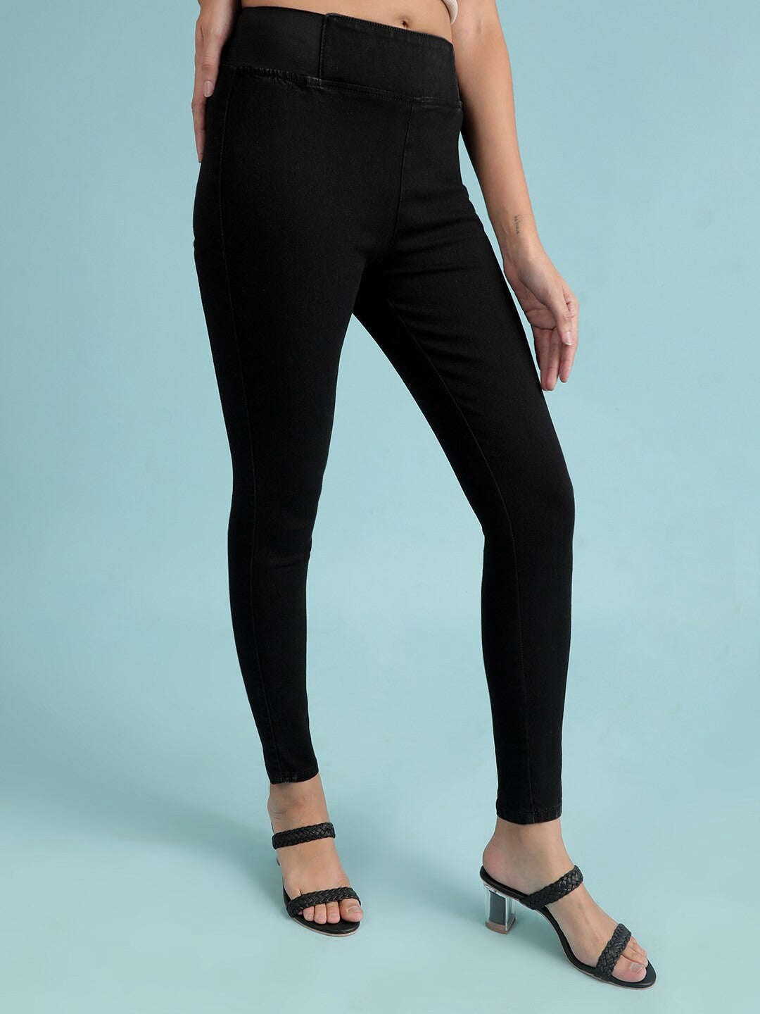 Shop Women Elasticated Denim Jegging Online.