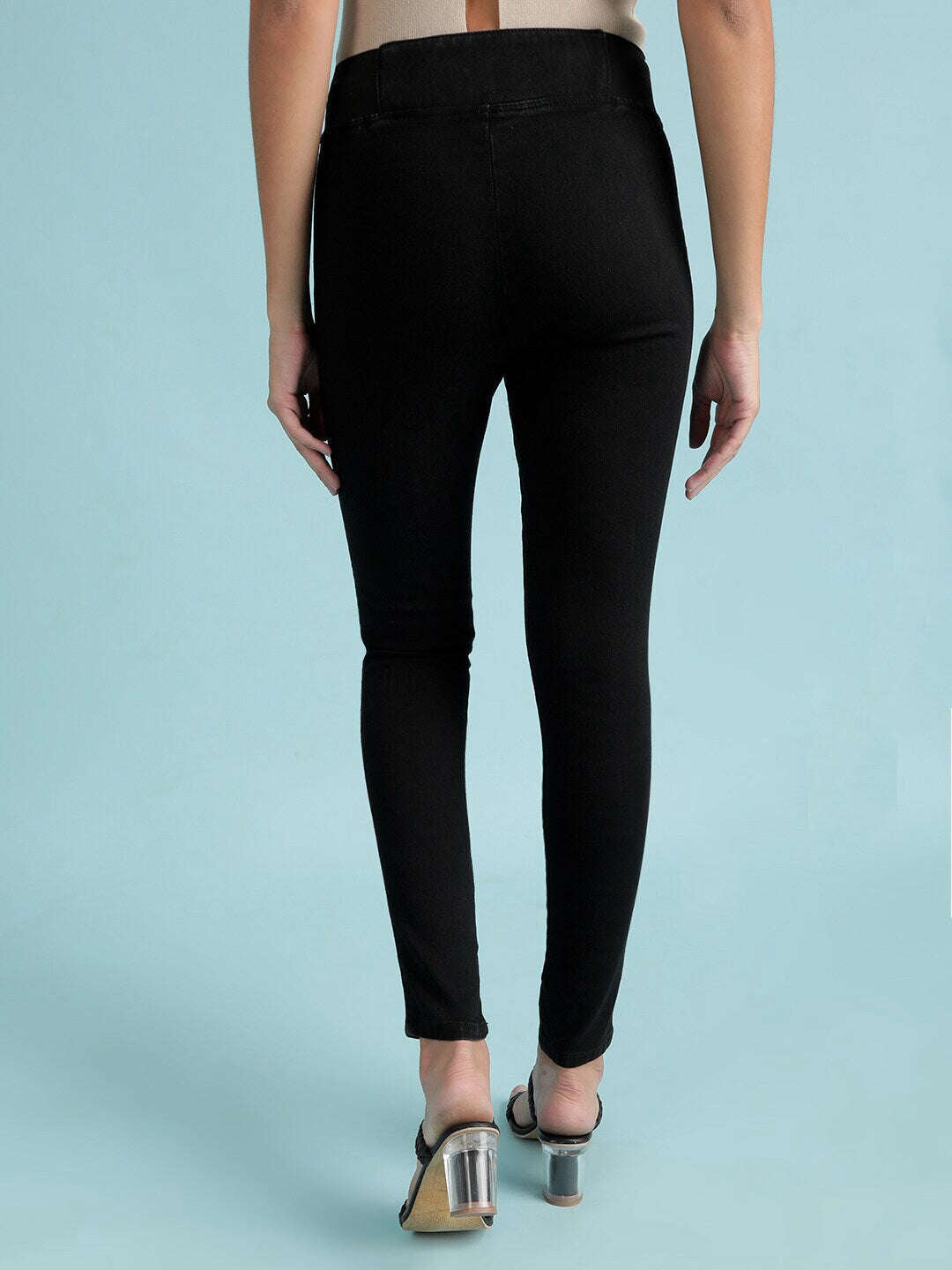 Shop Women Elasticated Denim Jegging Online.