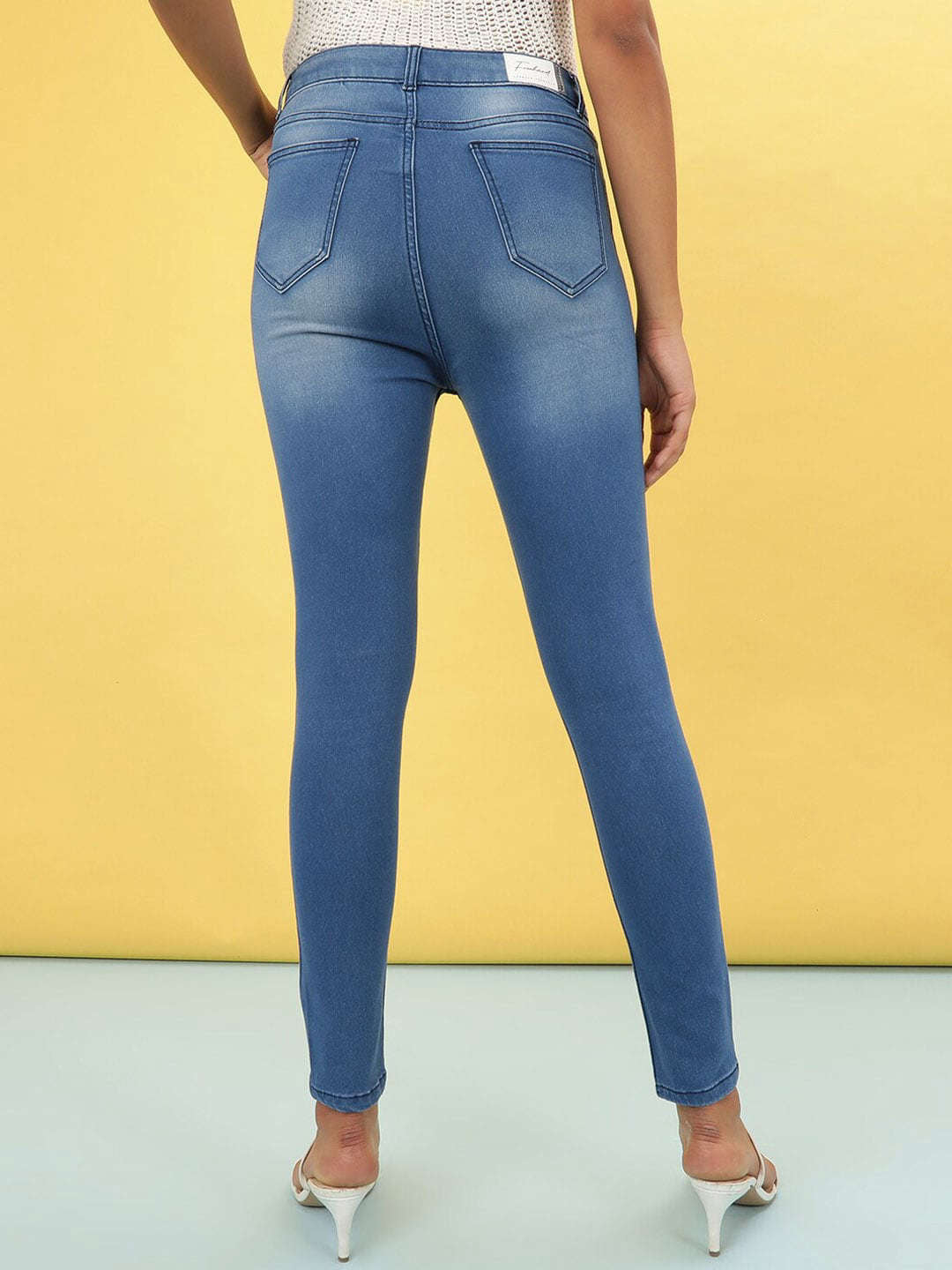 Shop Women Paint Splash Skinny Fit Denim Jeans Online.