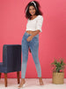 Shop Women Rag Wash Skinny Fit Denim Jeans Online.