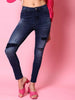 Shop Women Distressed Slim Fit Jeans Online.
