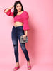 Shop Women Distressed Slim Fit Jeans Online.