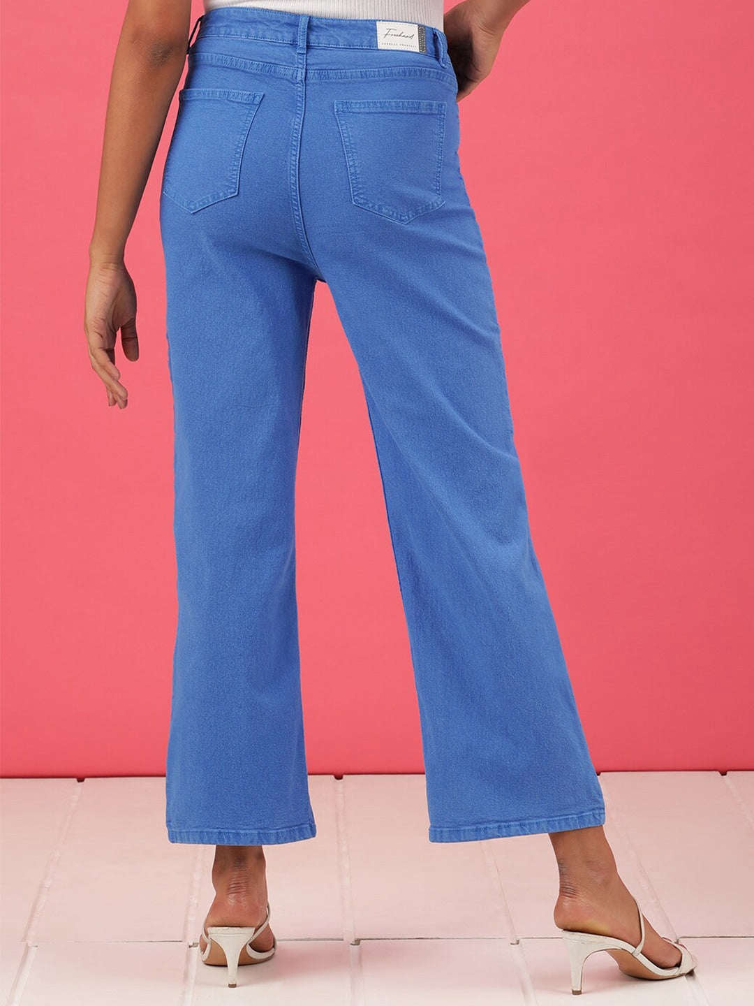 Shop Women Overdyed Wide Leg Denim Jeans Online.