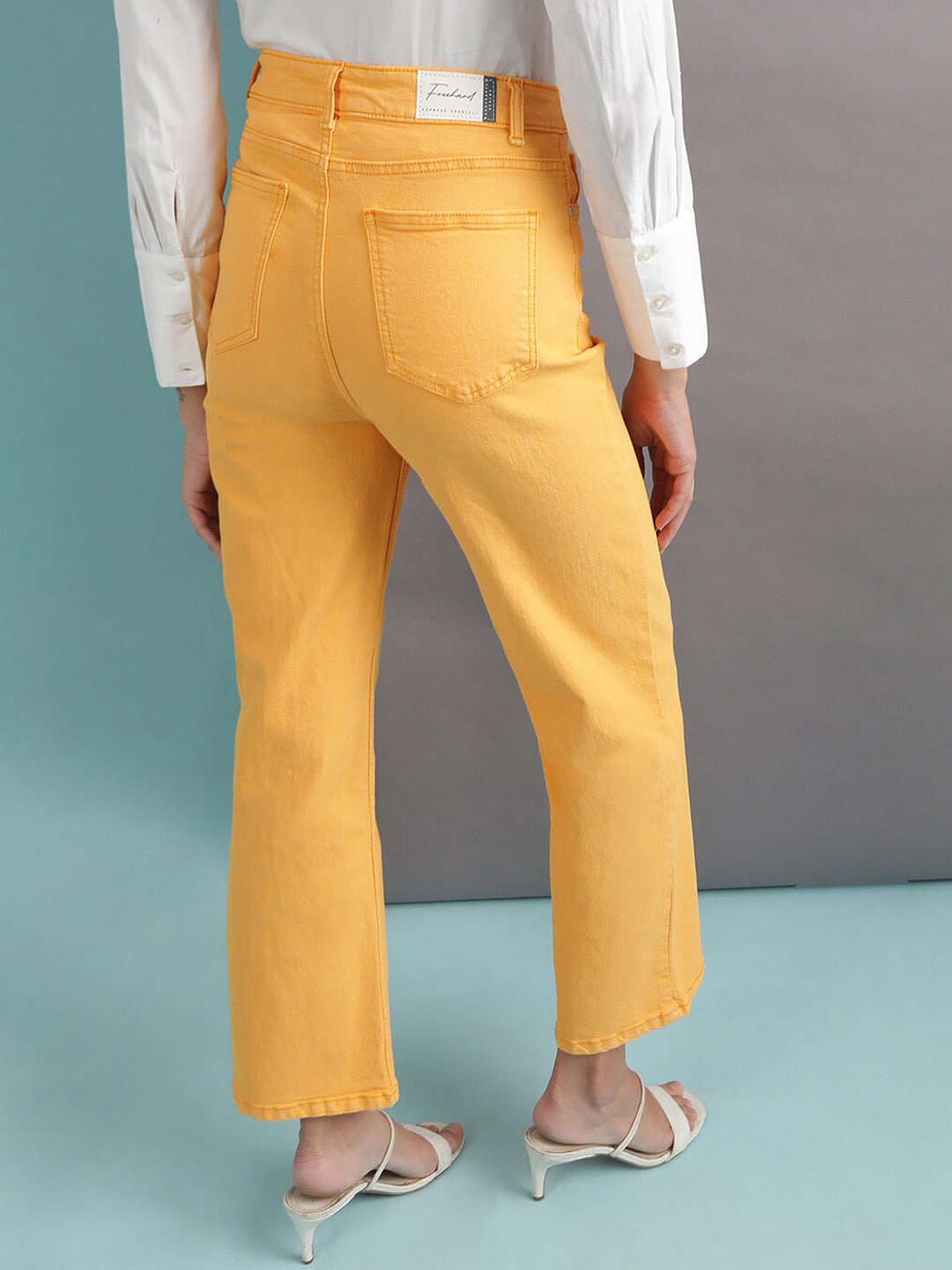 Shop Women Tinted Wide Leg Denim Jeans Online.