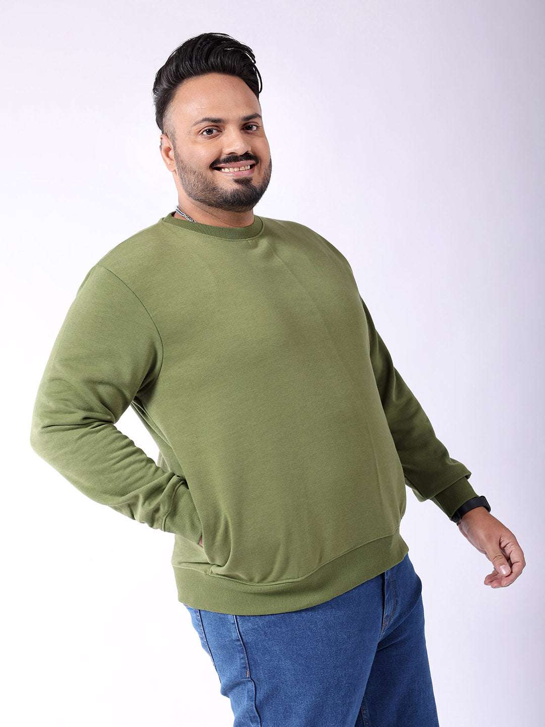 Shop Men's Solid Plus Size Sweatshirt Online.