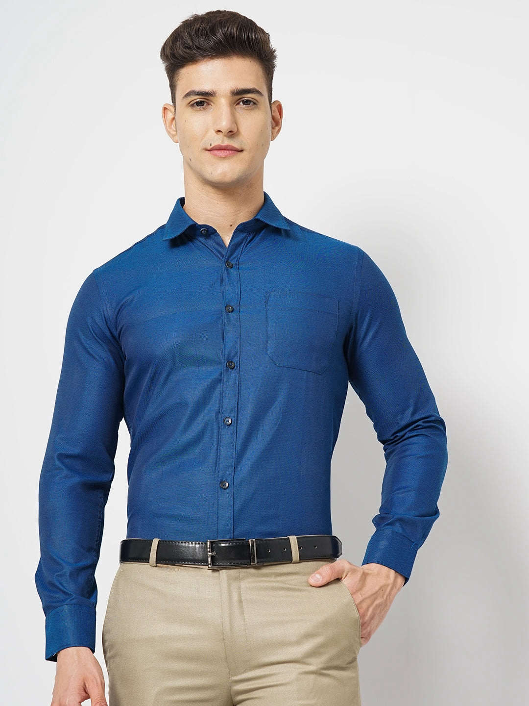 Shop Men Slim Fit Luxe Formal Shirt Online.