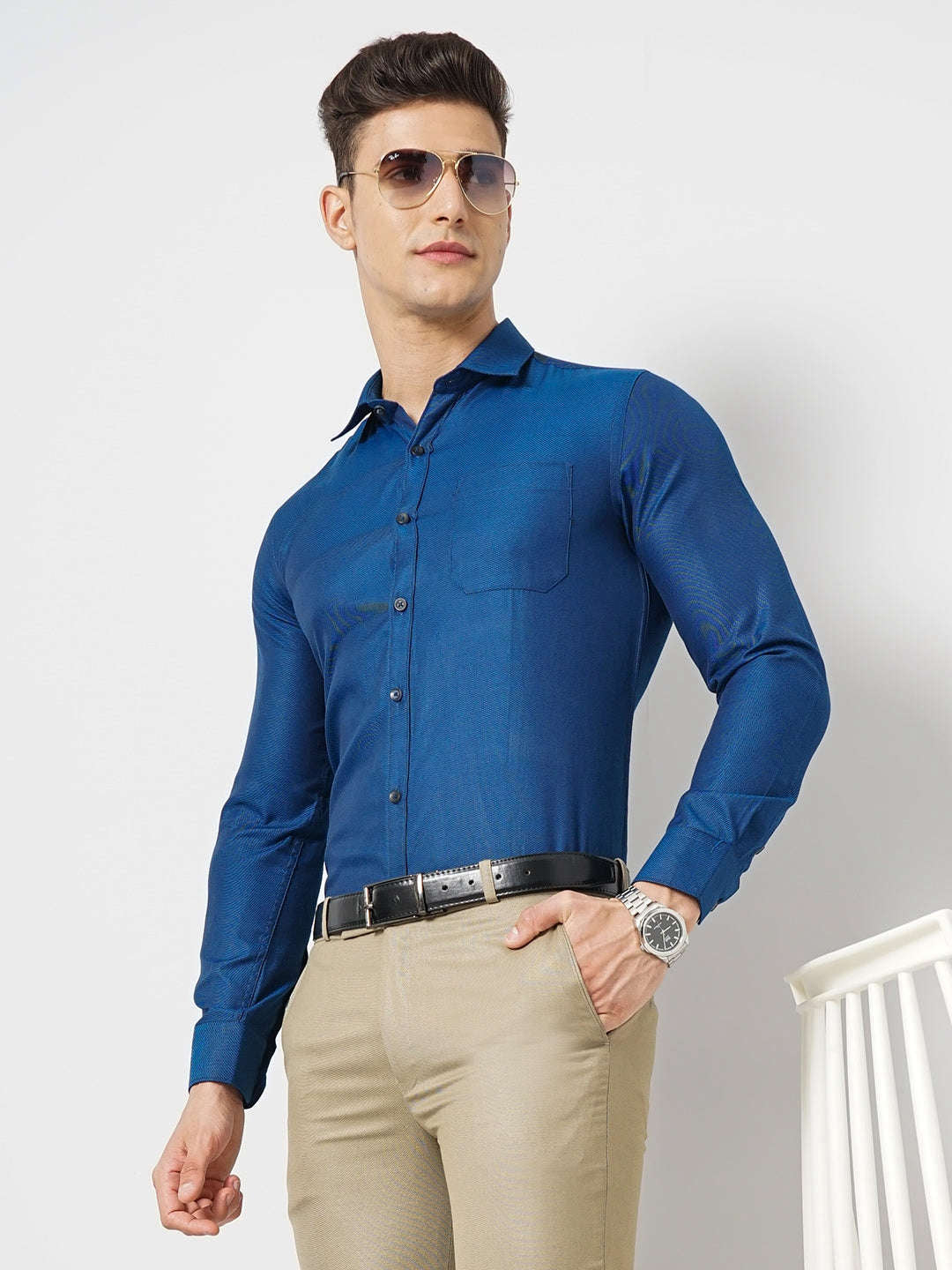 Shop Men Slim Fit Luxe Formal Shirt Online.