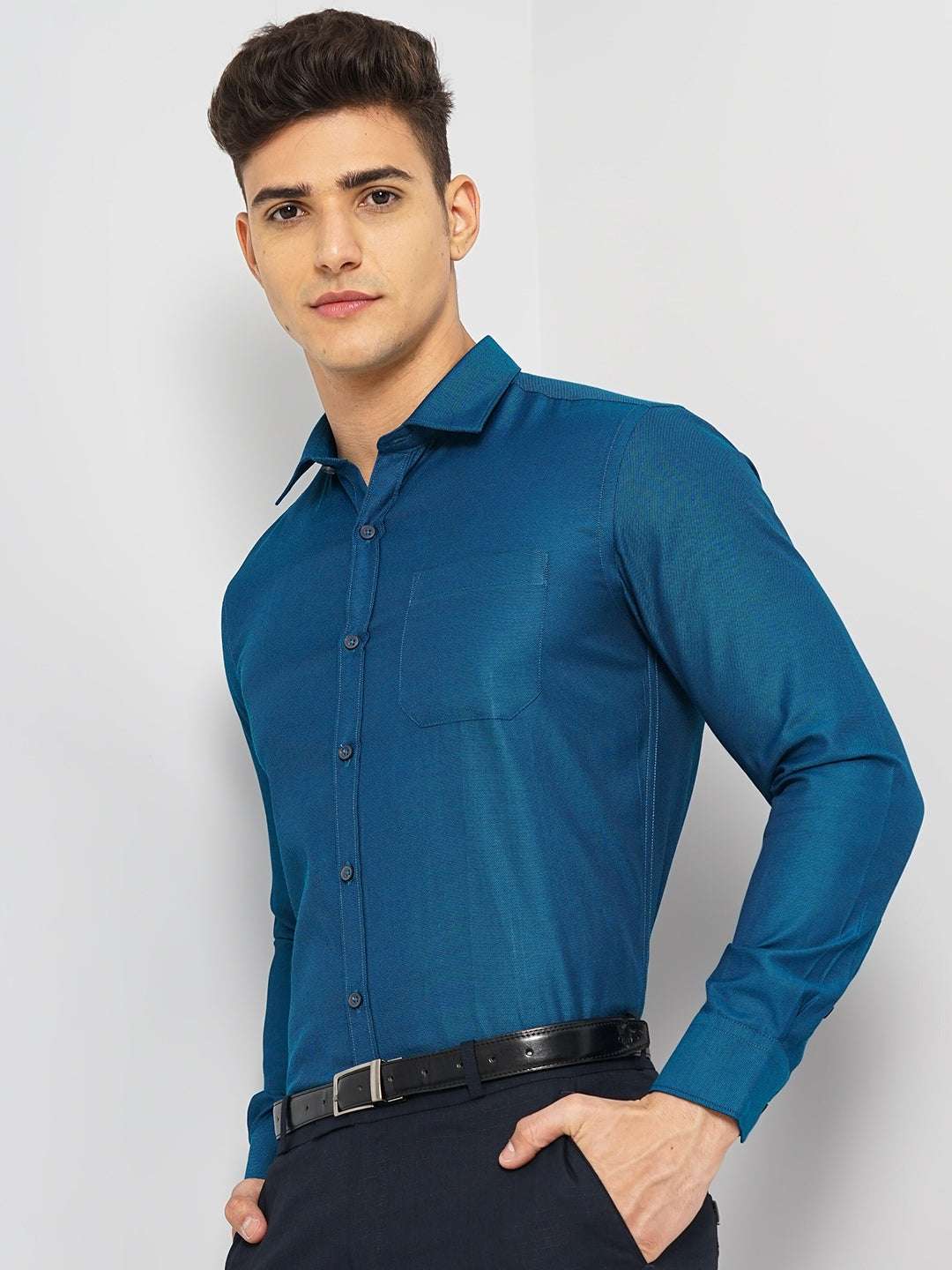 Shop Men Slim Fit Luxe Formal Shirt Online.