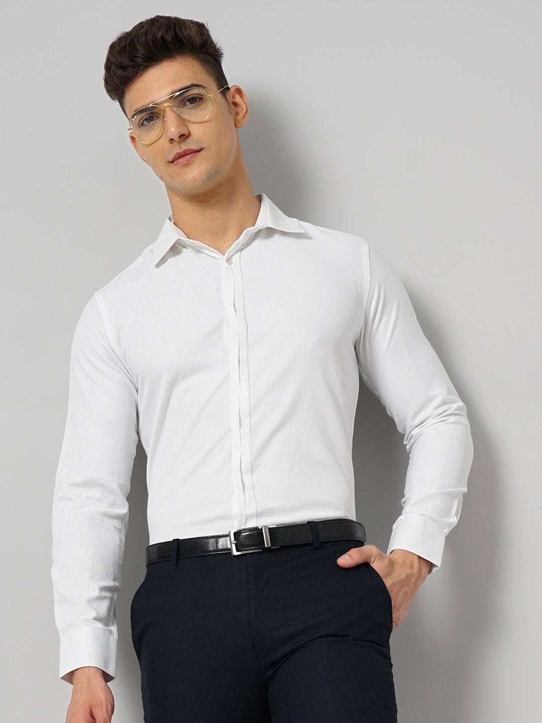 Shop Men Slim Fit Luxe Formal Shirt Online.