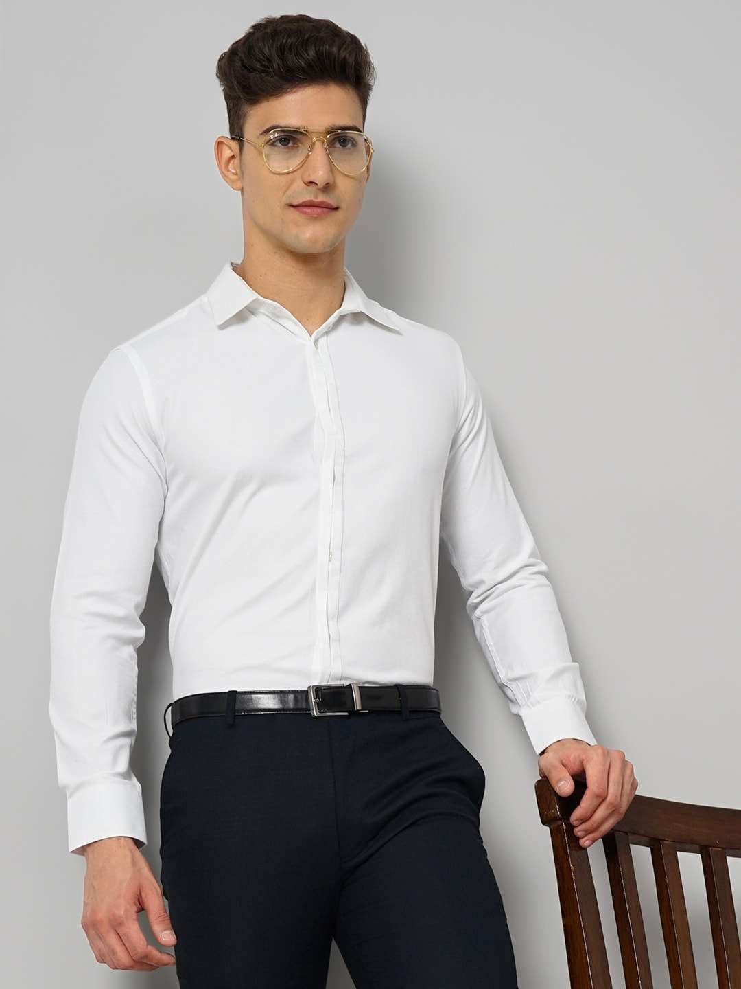 Shop Men Slim Fit Luxe Formal Shirt Online.