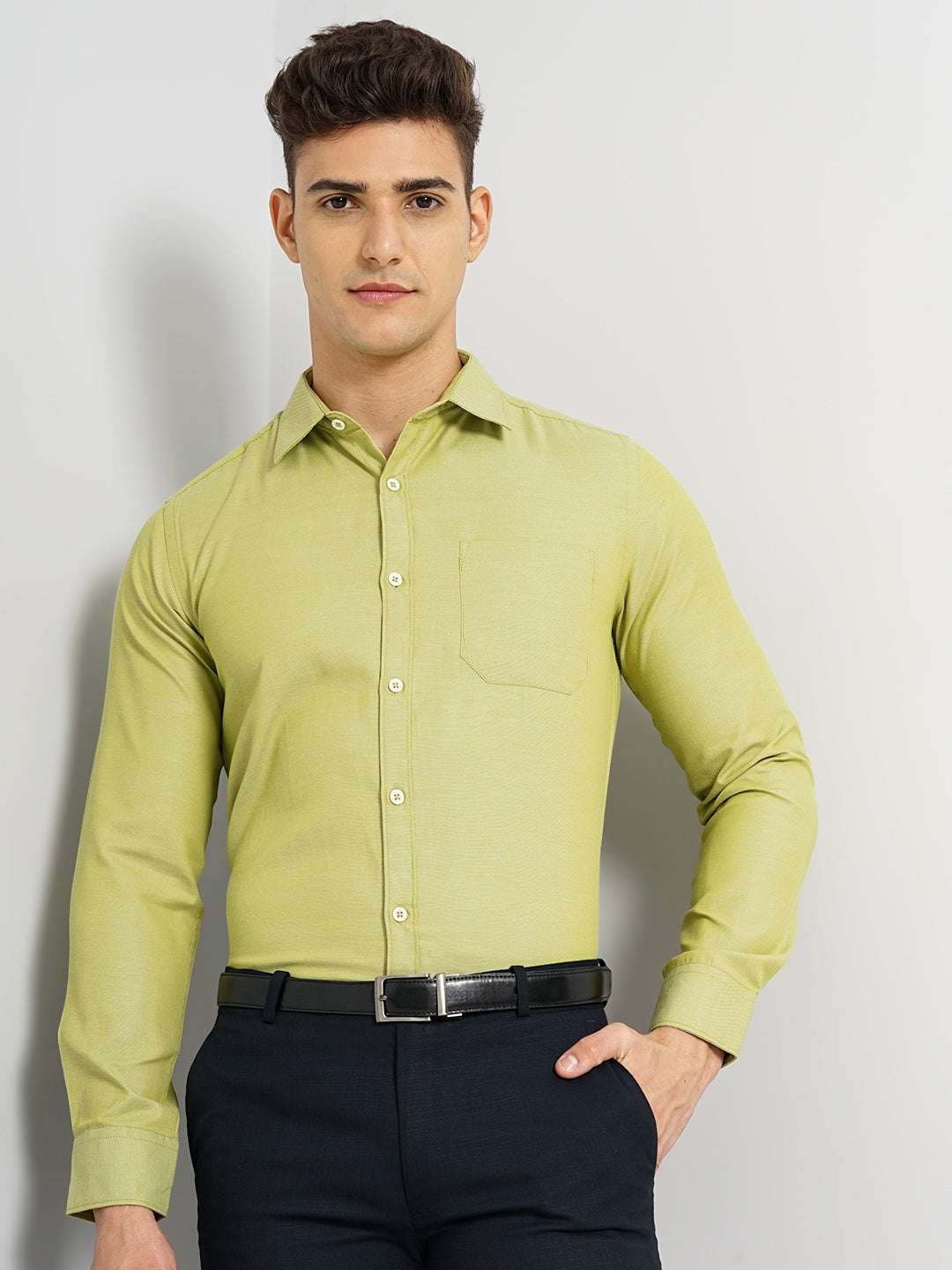 Shop Men Slim Fit Luxe Formal Shirt Online.