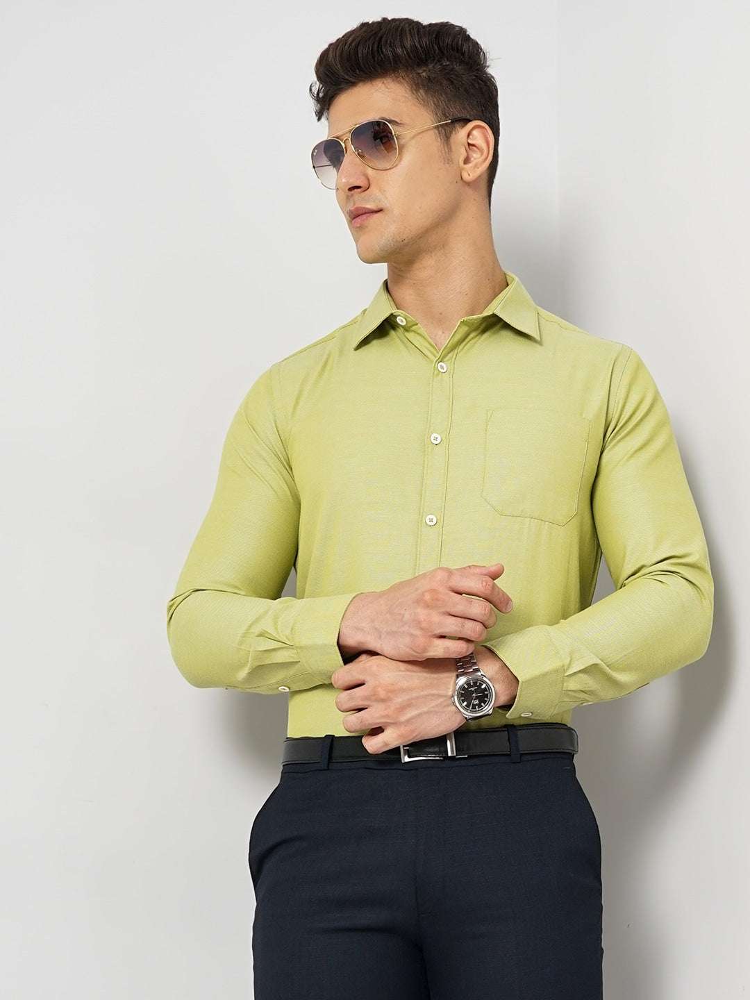 Shop Men Slim Fit Luxe Formal Shirt Online.