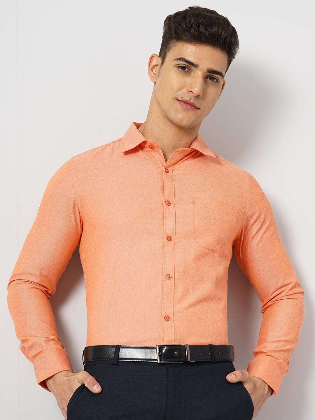 Shop Men Slim Fit Luxe Formal Shirt Online.