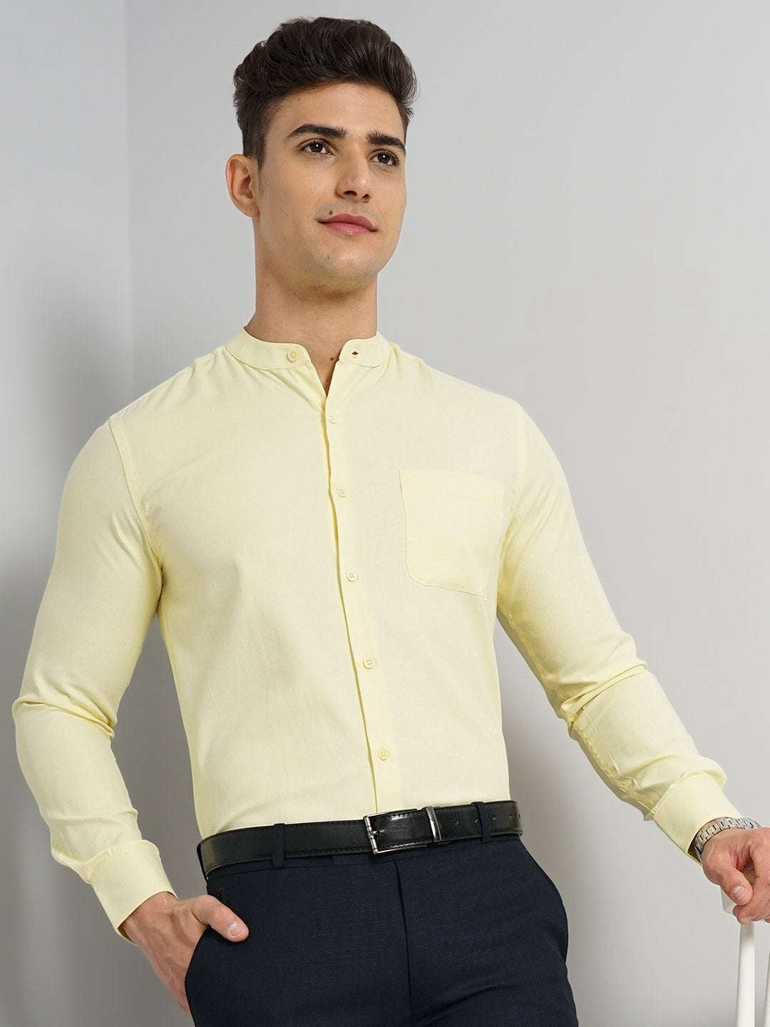 Shop Men Slim Fit Luxe Formal Shirt Online.