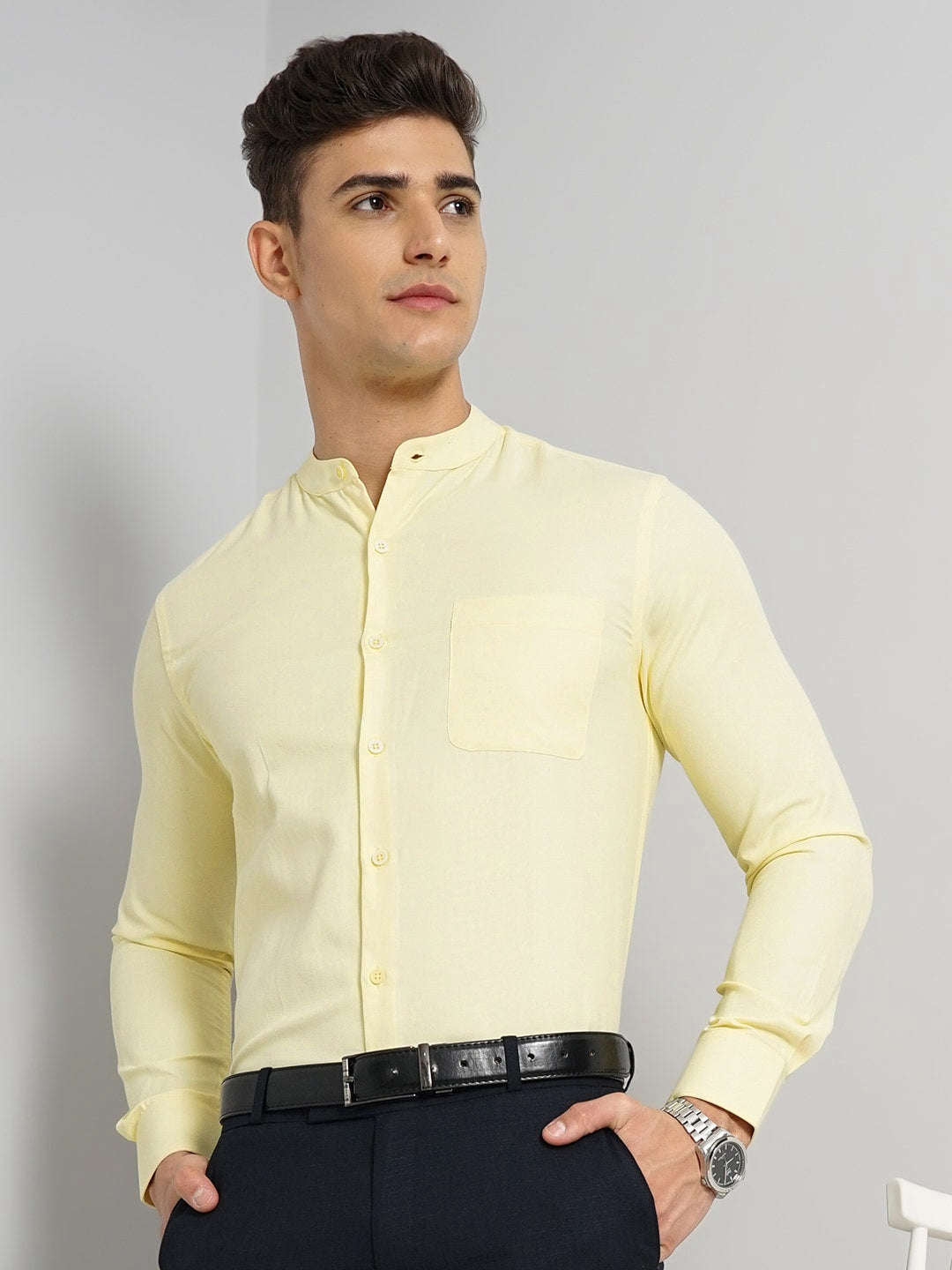 Shop Men Slim Fit Luxe Formal Shirt Online.