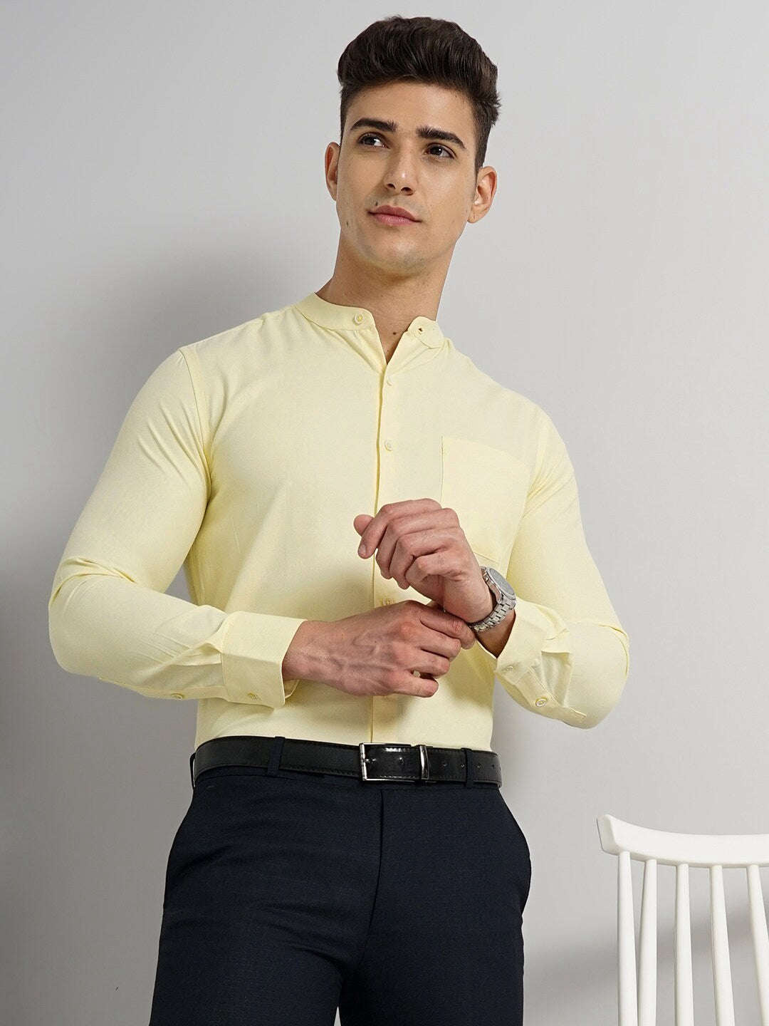 Shop Men Slim Fit Luxe Formal Shirt Online.