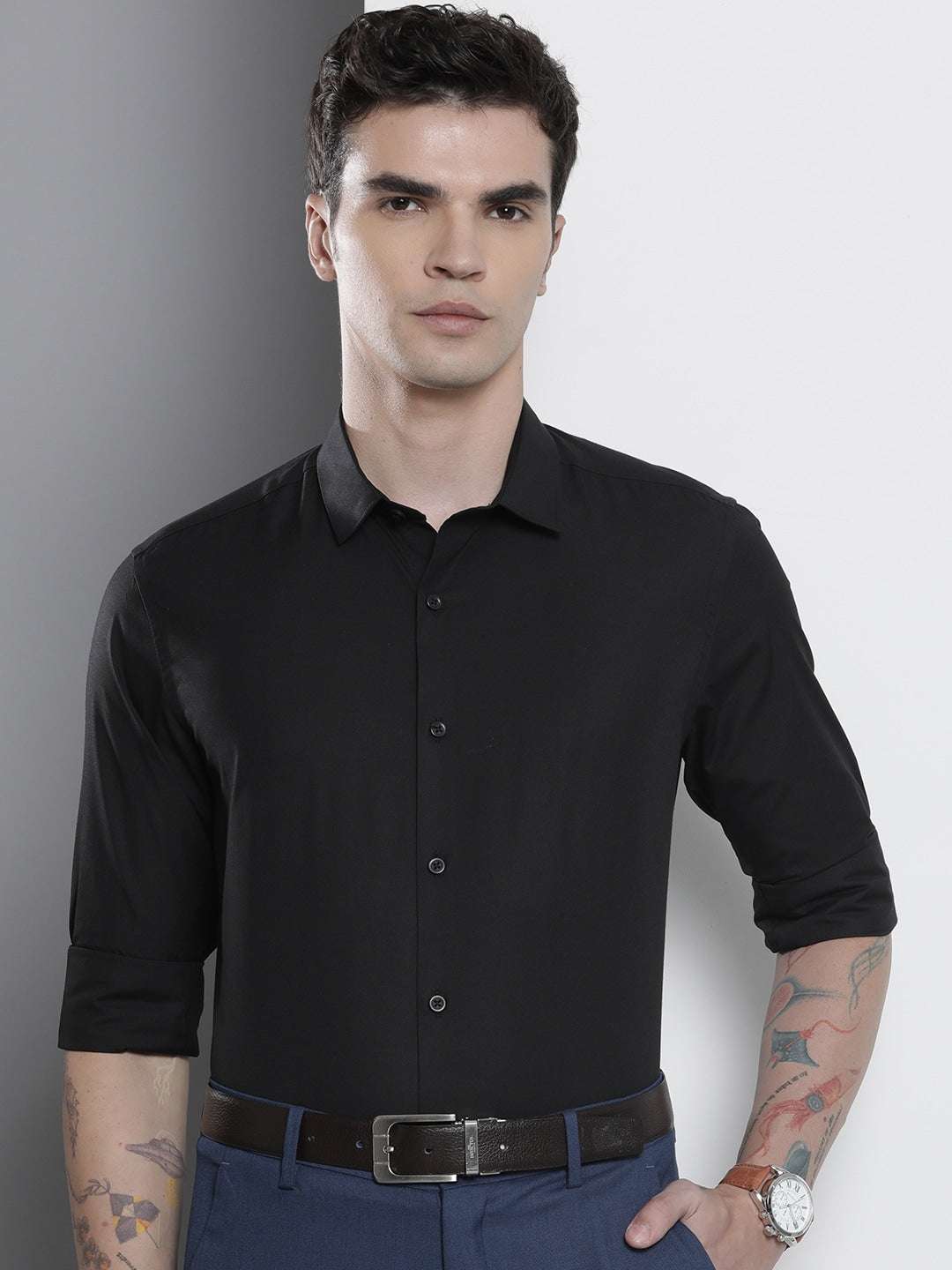 Shop Men Slim Fit Luxe Formal Shirt Online.