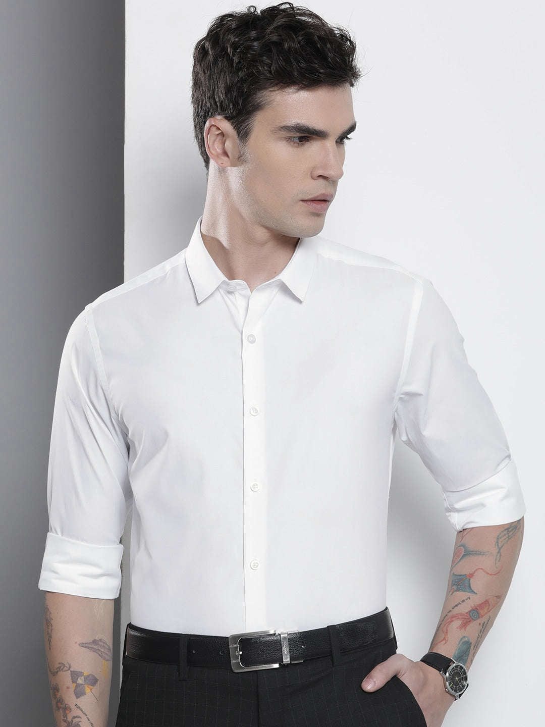 Shop Men Slim Fit Luxe Formal Shirt Online.