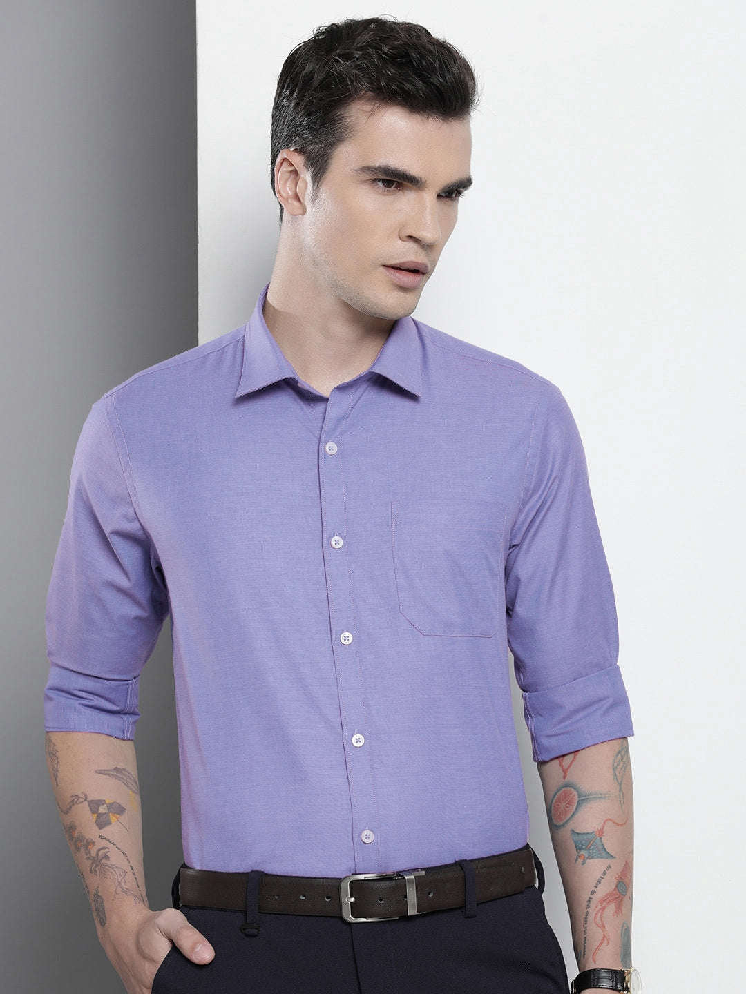 Shop Men Slim Fit Luxe Formal Shirt Online.