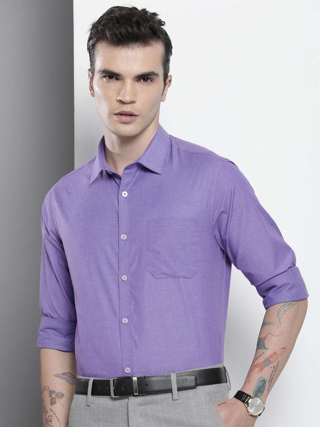 Shop Men Slim Fit Luxe Formal Shirt Online.