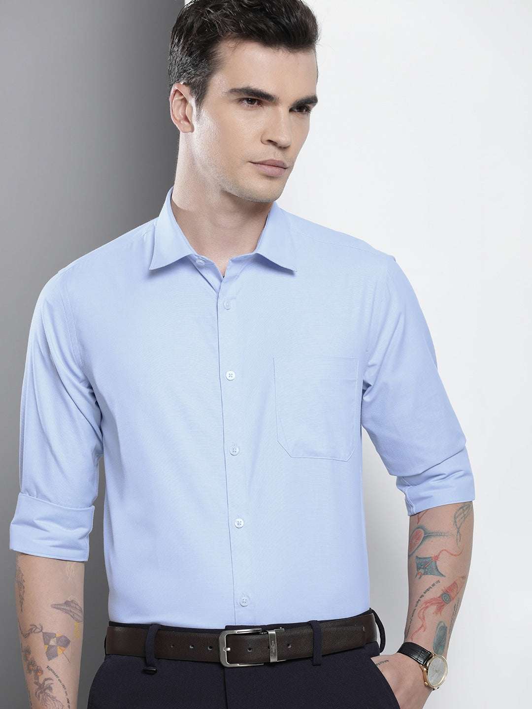 Shop Men Slim Fit Luxe Formal Shirt Online.